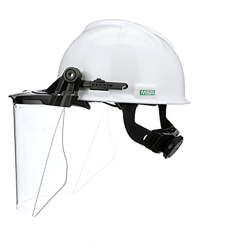 Msa 10118695 V-Gard Accessory System Kit, Includes: White V-Gard Cap, V-Gard Frame For Slotted Caps, Clear V-Gard Polycarbonate (Pc)-Visor, Superior Impact Protection #TOP3
