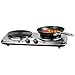 Price comparison product image Daewoo Double Hot Plate Electric Hob  2500W Tabletop Hob with 2 Ring Heating Plates, Portable & Compact  Ideal for Student Living, Camping, Caravans & Emergency Cooking