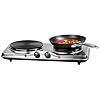 Daewoo Double Hot Plate Electric Hob – 2500W Tabletop Hob with 2 Ring Heating Plates, Portable & Compact – Ideal for Student Living, Camping, Caravans & Emergency Cooking