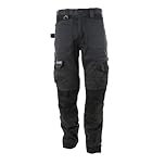 Apache Workwear Men's Site Trouser | ATS 3D Stretch Holster Trouser | Grey/Black 29L x 34W | Cordura Side Cargo Pocket | Low Rise Comfort Waist | Reinforced Hem Knee Pad and Phone Pocket