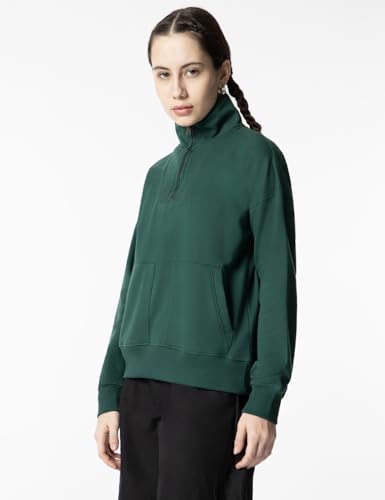 Image of FYLTR Women's Casual Stand Collar Sweatshirt with Drop Shoulder & Boxy Fit - Zip Closure | Utility Pockets | Rib Hem & Cuff | Sweatshirts for Women | Casualwear