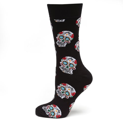 Cufflinks Inc. Sugar Skull Black Men's Dress Socks, One size fits most (up to men's size 12)