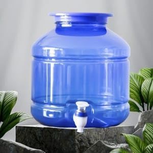 Image of Blue Plastic Water Jar and Dispenser with Tap. Heavy-Duty, Strong and Durable Jar for Home, Office and School. Suitable for use with 20LTR Water Bottle Placed Over its top. Easy to use and Clean. (2)