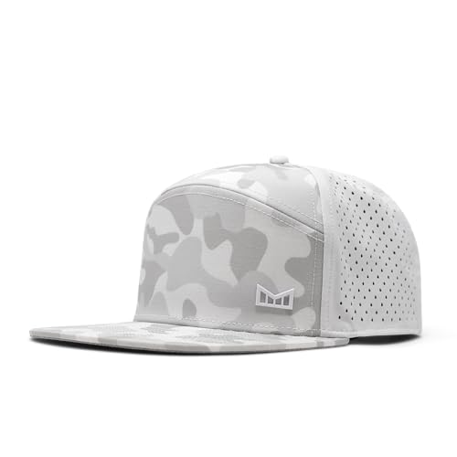 Image of melin Trenches Icon Hydro, Performance Snapback Hat, Water-Resistant Flat Bill Caps for Men & Women, Golf, Running or Workout