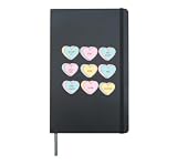 Funny Anti-Love Conversation Hearts - Sarcastic Snark Hardcover Journal, Black