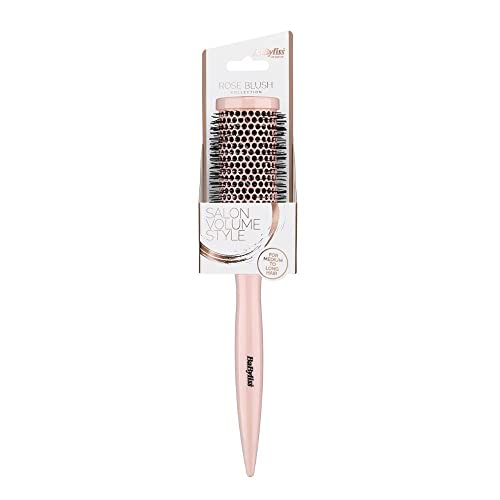 BaByliss Rose Blush 40mm Thermal Round Hair Brush, Round Brush for Blow Drying, Pink