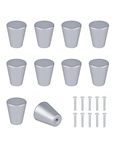SPDYCESS 10 Pieza Pomos para Armario Tirador de Aleación de Aluminio Perillas de Cajón Tiradores con Tornillos para Muebles Cocina Aparador Alacenas Tocador,Plata Cover