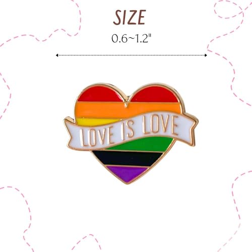 Pride Pins LGBTQ LGBT Rainbow Progress Flag Enamel Pin Button for Backpack Lanyards Jewelry Gay Bi Queer Lesbian Trans Transgender Love is Love Ally Goose Frog Flower Heart Bulk Accessories3