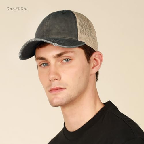 Image of ChoKoLids Vintage Distressed Trucker Hat Adjustable Back Unisex Headwear