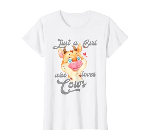 Just A Girl Who Loves Cows Lover Girls Lindo regalo Camiseta