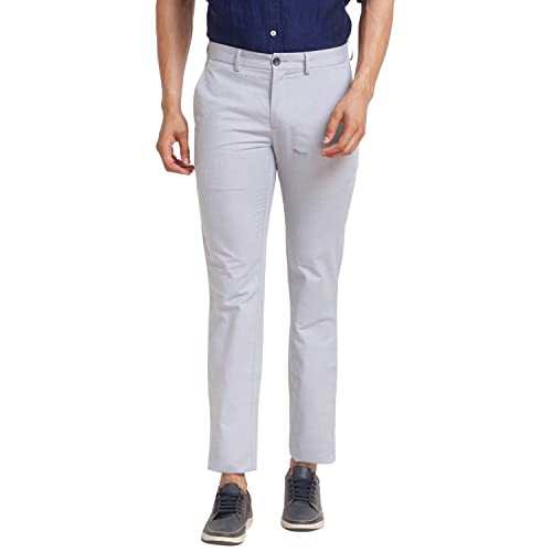 Image of Colorplus Men's Poly Cotton Blend Yarn Dyed Pattern Contemporary Fit Flat Front Casual Trouser