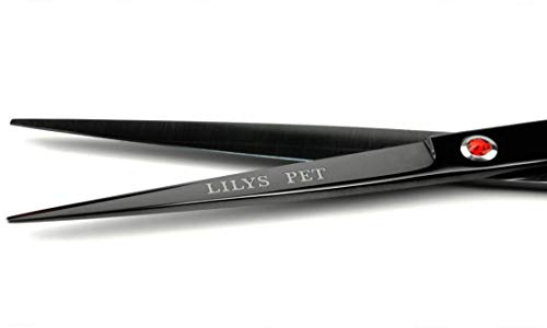Image of Professional PET Grooming scissors Kit,Coated Titanium,Sharp and Strong Stainless Steel Blade for Dogs Cats Hair Cutting,3 Pieces of Scissors with a Comb and a Case (8.0 inches, Black)