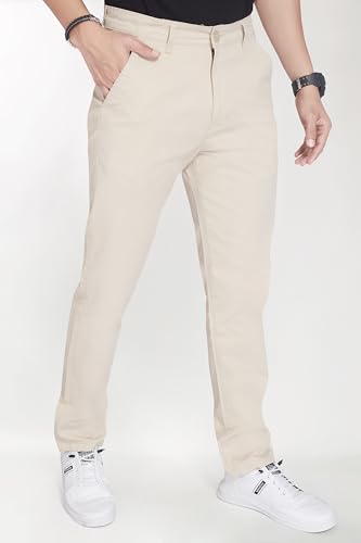 Image of DIVISIVE Men's Regular Fit Cotton Chinos Trousers Pants