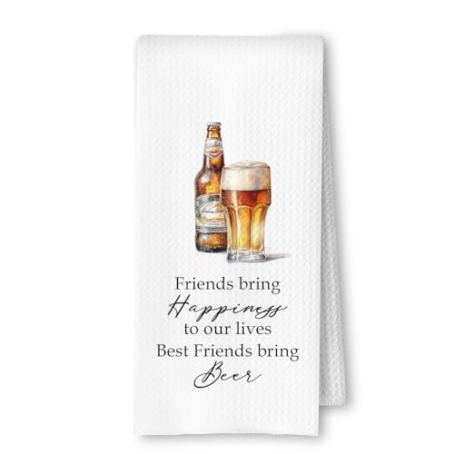 Product Image of the ArtisaEura Friend and Beer Kitchen Towels, Gifts for Beer Lovers Dish Tea Bar Towels for Kitchen Bar Cart Decor, Alcohol Gifts for Men Women Decorative Hand Towels, 16x24 Inches