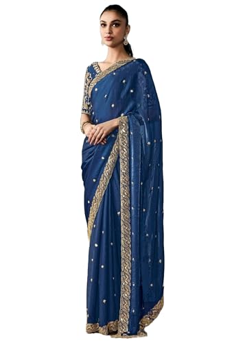 Sari 15218 en organza, la robe de soirée indienne idéale pour les mariages