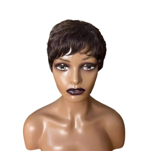 yinxx240708 Pixie Cut Wig with Bangs,Short Brown Bob Wigs Daily