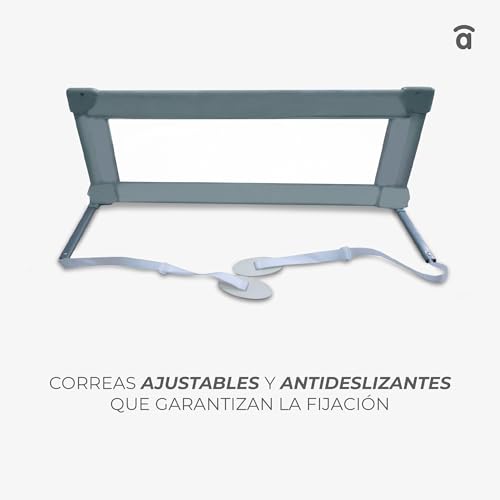 Miniatura 5 de Asalvo Barrera De Cama Protección Anticaídas, Barandilla Plegable Y Portátil, Fácil Montaje, Diseño Seguro Y Compacto Barrera De Seguridad 90cm Gris