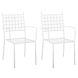 LOLAhome Pack 2 Silla de jardín Cartago Blanco | Estilo Hierro Forjado | Contract, terraza | Cartago