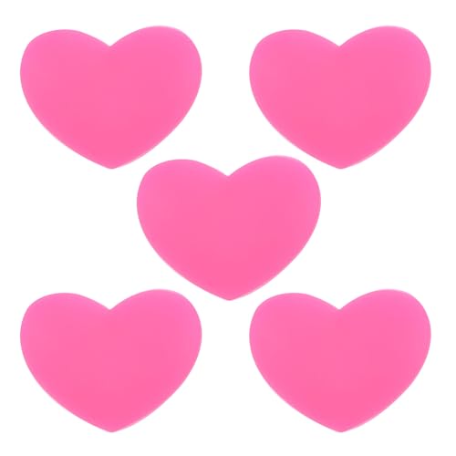 YELARXI Tennis Racket Vibration Dampener Soft Silicone Racket Shock Absorber, Fit for Tennis Racquet String - Heart Shaped (Hot Pink, 5Pcs)