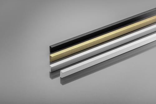 GTV Long Furniture Handle Pillar Aluminium Light Gold Brushed Slim and Elegant for High Furniture Versatile 1200 x 18.5 x 10.7 mm with Screws Modern and Functional - Image 3