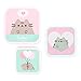 Pusheen Pots de rangement | Lot de 3 bacs de rangement avec couvercles | Organisation de cuisine | Petites boîtes de rangement avec couvercles | Cadeaux pour filles et garçons