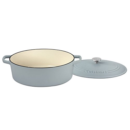 Image of Cuisinart Oval Cast Iron Casserole, Matte Grey, 7 Qt