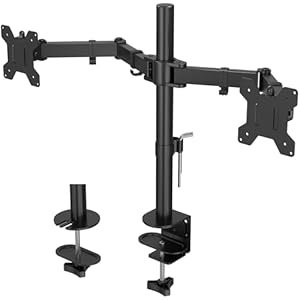 1homefurnit モニターアーム デュアル アームモニター 2画面 13-27インチに 液晶モニタースタンド デュアルディスプレイスタンド 対応 VESA:75x75mmまた100x100mm 耐荷重10Kg（各アーム） 黒い