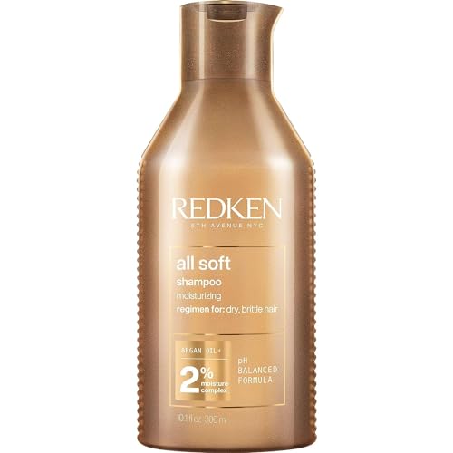 redken all soft shampoo - moisturizes amp hydrates dry hair softens amp adds shine with argan oil safe for color-treated hair