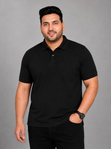 Image of INKKR Plus Size Solid Men's Polo Neck T-Shirt