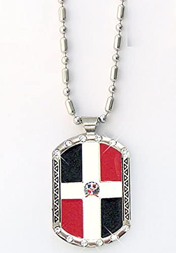 Flags and Souvenirs Dog Tag - DOMINICAN REPUBLIC - Unisex Pet ID Tag Necklace for Dogs