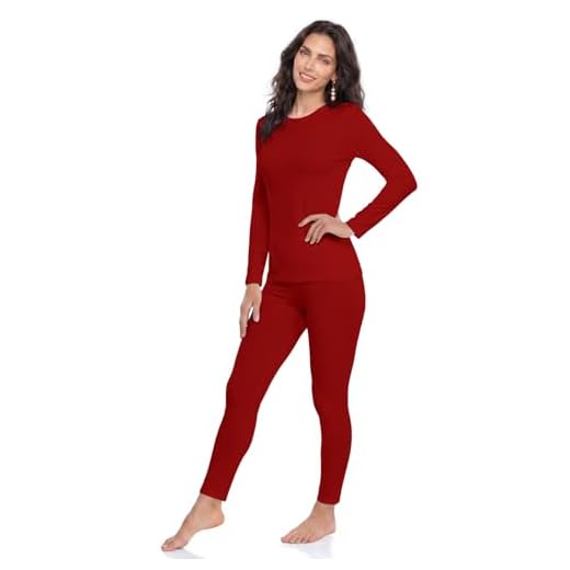 WEERTI Thermal Underwear for Women Long Johns Women with Fleece Lined, Base Layer Women Cold Weather Top Bottom（Red XS）