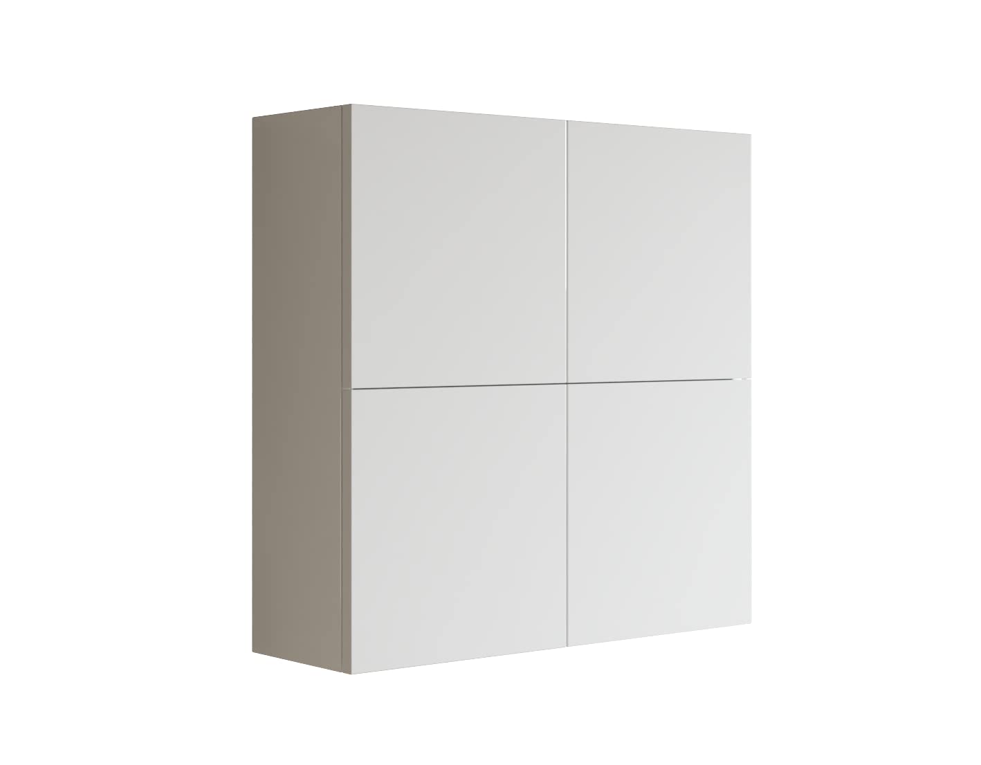 MaMa Store Atena Pensile Doppio Mettitutto 4 Ante e Sistema di Apertura Push and Pull, Laminato, 71 X 22 X 71 cm, Bianco