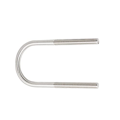 Image of Round U-Bolts 1.3 inch(33mm) Inner Width M8 Thread 304 Stainless Steel Silver with Plates Nuts Flat Washers for Car /RV /Trailer Bumper, 2Pcs