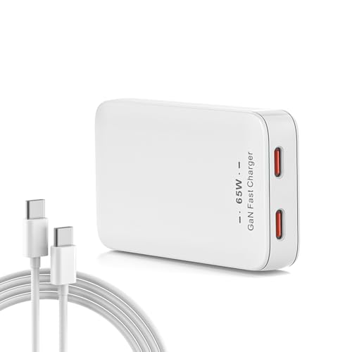 65W Flat Wall Chargers, Ultra Thin USB-A Dual Port Fast-Charging Compatible with All iPhone and Samsung Galaxy Phone Models, Folding Plug Power Adapter (Fast Charging Kit)