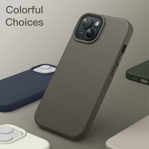 Image of JETech Silicone Case for iPhone 15, Clay | Silky Soft Touch, Shockproof Cover, Scratch Resistant, Microfiber Lining