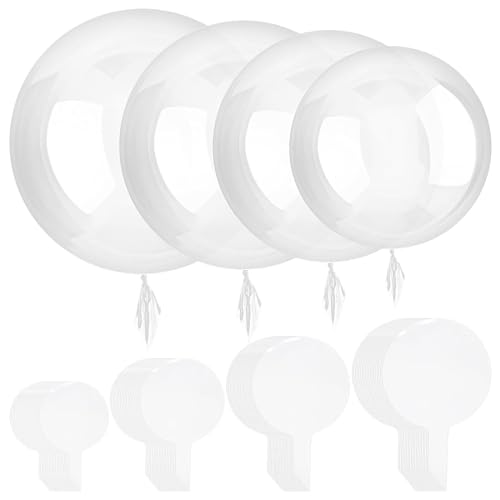 20PC Globos De Bobo,Cumpleaños De Cristal,Fiesta Transparente,Reutilizables,Burbujas,Látex,Para Fiestas,Bodas,Cumpleaños Y Días Festivos,4 Tamaños,Kiuiom