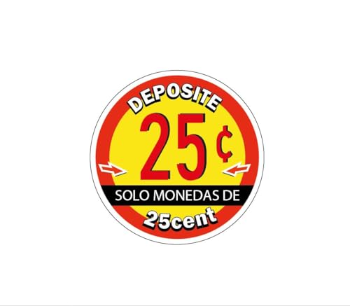 Spanish Price Decals for Gumball Machine. 25 Cent Candy Machine Vending Labels in Spanish Price Sticker for Spanish Speaking venues, 1.25