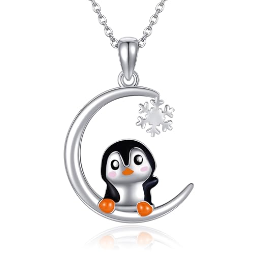 Collier pingouin flocon de neige argent S925 : cadeau idéal femme