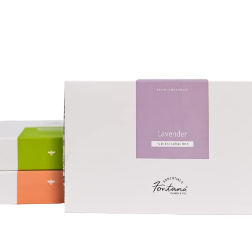 FONTANA CANDLE CO.Summer Bundle Wax Melt Set | Lavender, Palo Santo & Pink Grapefruit, Lemongrass Eucalyptus | Beeswax and Coconut Oil Wax Cubes | Non Toxic Clean Burn