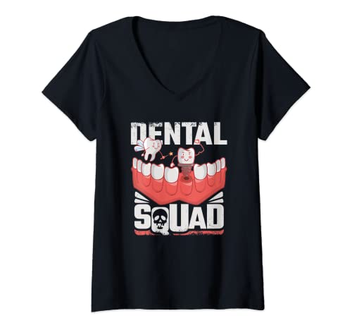 Mujer Dental Hygienist Gifts diseño gráfico Dental Squad Camiseta Cuello V