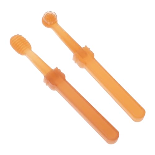 KAILIKETIY ペット用シリコン歯ブラシ ダブルヘッドプ 柔らかいシリコン素材で犬猫兼用 小型犬 子犬対応 オーラルケアに 歯周病予防に効果的