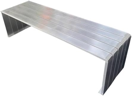 Stainless Steel Backless Patio Bench for 2-3 People, Durable Outdoor Garden Seating, Ideal for Indoor, Park, Yard, Lounge (120x42x42cm)