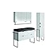 Produktbild Allibert Badmöbel Set Unterschrank 120 cm Waschbecken Spiegelschrank Seitenschrank vormontiert