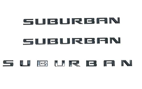 Image of Rear Tailgate Door 3D Letters Emblem Badge Nameplate Replacement for 2021-2024 Suburban High Country 5pcs (Gloss Black)