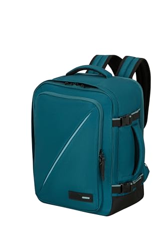 American Tourister Take2Cabin - Ryanair/Wizz Air/Vueling Kabinentasche (40 x 30 x 20 cm, 26,5 l, 0,60 kg) - Untersitz-Handgepäck, Flugzeug-Rucksack S/M Untersitz - Türkis (Totally Teal)