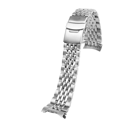 Bracelet de montre incurvé 22 mm étanche en acier argenté pour modèles Seiko 5 Sport GMT