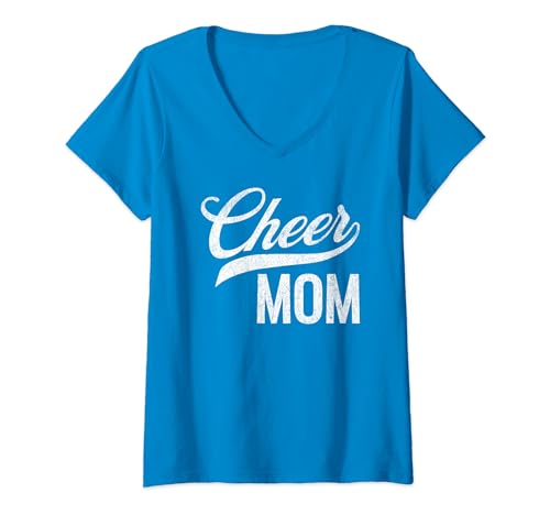 Cheer Mom Royal Blue Cheerleading Matching Family T-Shirt mit V-Ausschnitt