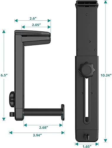 2 in 1 Headphone Stand&Headphone Hanger,Klearlook (Dual-Purposed) (360 Degree Rotatable) Spring-loaded Clamp&Height Adjustable Earphone Clip Under Desk/On Desk Headset Holder Mount Headset Display