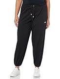 DKNY Women's Plus Size Metallic Logo Everyday Jogger, Black/Silver, 1X