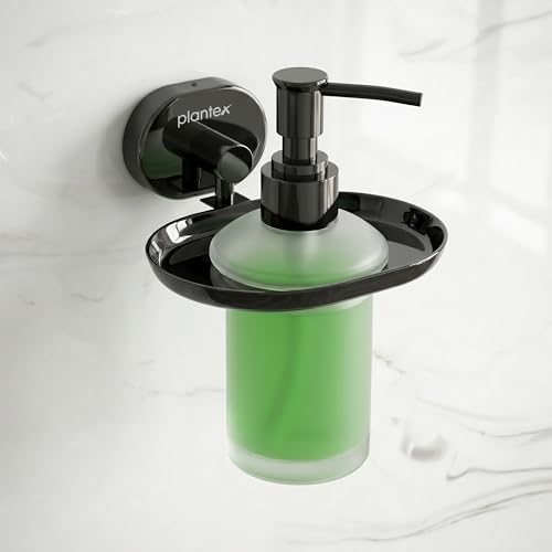 Image of Plantex J4 Stainless Steel Liquid Soap Dispenser /Shampoo Dispenser for Wash Basin /Hand Wash Dispenser Wall Mounted /Bathroom Accessories (PVD Black Finish) Onix